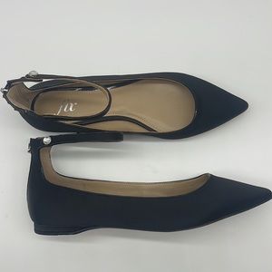 The Fix Evie Military-Inspired Ankle Strap Pointed Toe Flat Size 8.5 B (M)